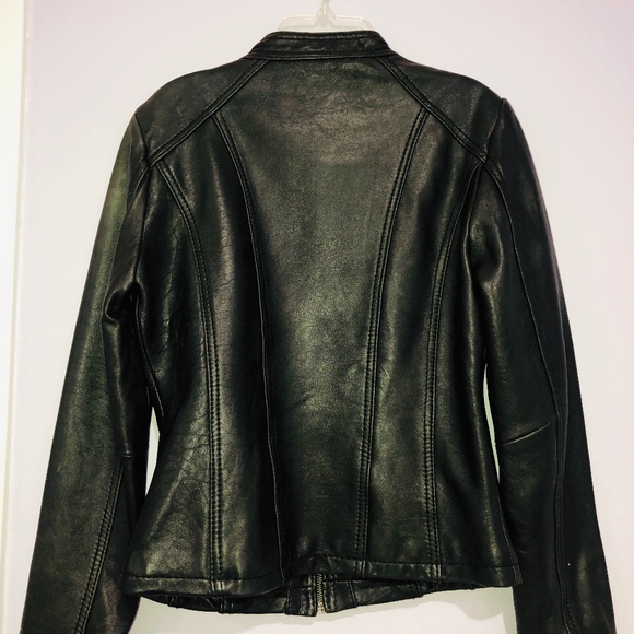 Michael Kors Black Leather Jacket - Picture 2 of 3